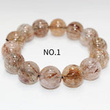 A++ Golden Seven Quartz Bracelet Beads 15-5.8mm