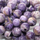 Natural Charoite Bracelet Beads 13-15mm
