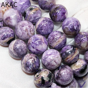 Natural Charoite Bracelet Beads 13-15mm