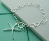 Big Starfish Pendant Bracelet 925 Silver Chain Party Gift