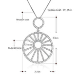 925 Sterling Silver Pave Crystal Round Pendant Necklace