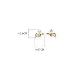 925 Silver CZ Zircon Flower Stud Earrings Women Wedding
