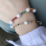 Colorful Seed Beads & Freshwater Pearls Bracelet Set