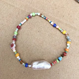 Colorful Seed Beads & Freshwater Pearls Bracelet Set