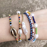 Colorful Seed Beads & Freshwater Pearls Bracelet Set