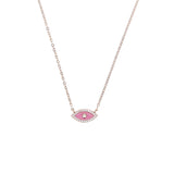 Micro Pave Evil Eye Charm Chain Necklace for Women