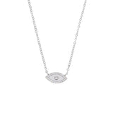 Micro Pave Evil Eye Charm Chain Necklace for Women
