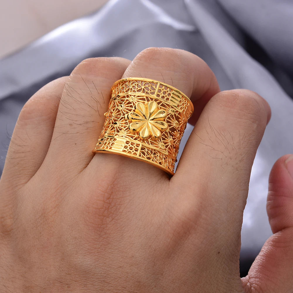Dubai 24K Bangles For Women Ethiopian Bracelets With Ring