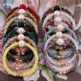 Sequined Resin Charm Bracelet Wedding Party Jewelry