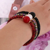 Sequined Resin Charm Bracelet Wedding Party Jewelry