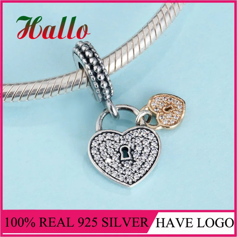 Femme Love Locks Dangle Charm Bead for Bracelets Bangles - Free Shiping