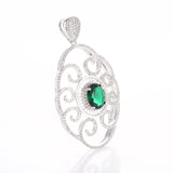 Micro Pave Zircon Crystal Flower Charms Pendants For Necklace Making