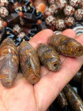 Natural Agate Dzi Nine Eyed Gemstone Beads Bulk Collection