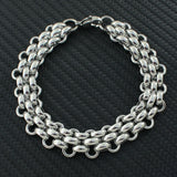 Silver Stainless Steel Crystal Bracelet for Man & Woman BKC19