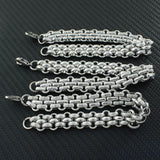 Silver Stainless Steel Crystal Bracelet for Man & Woman BKC19