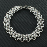 Silver Stainless Steel Crystal Bracelet for Man & Woman BKC19