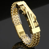 Plated Stainless Steel Men's Bike Chain Bracelet