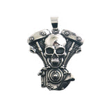 Biker Big Engine Skull Pendant 316L Stainless Steel