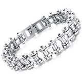 Biker Stainless Steel Mens Bracelet Bike Chain Link Casual Jewellery