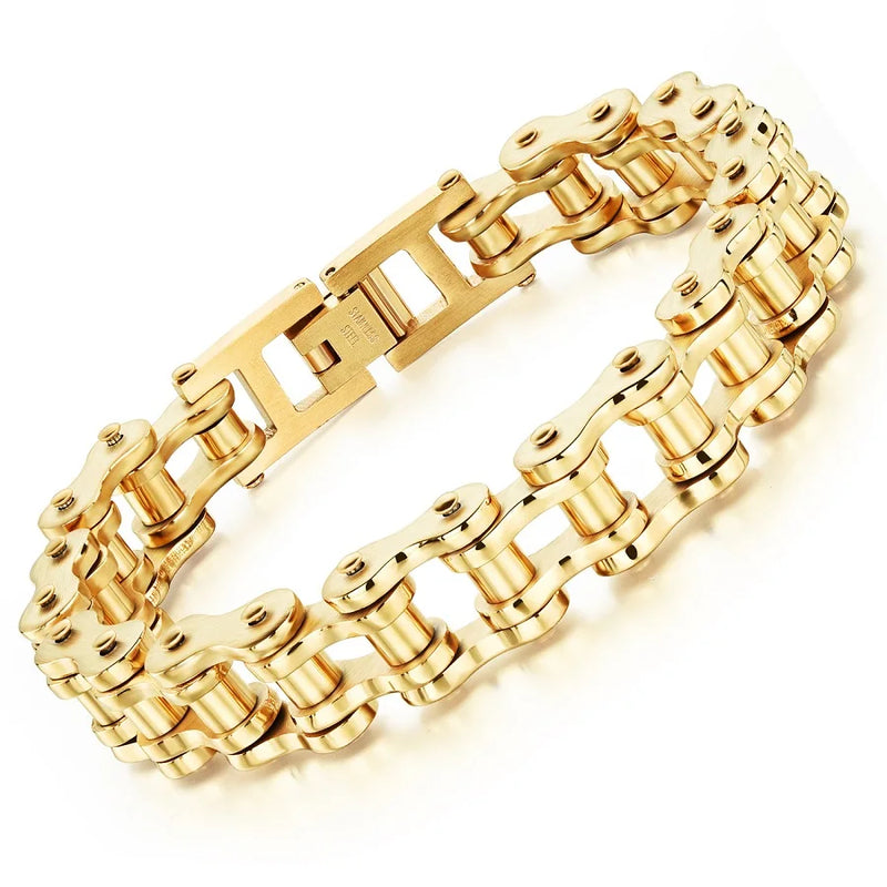 Biker Stainless Steel Mens Bracelet Bike Chain Link Casual Jewellery