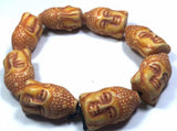 Vintage Classic Yellow Buddha Totem Biker Bracelet