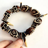 Skull Tooth Biker Bracelet Punk Bangle Men Women Gift Jewelry