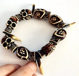 Skull Tooth Biker Bracelet Punk Bangle Men Women Gift Jewelry