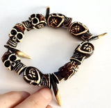 Skull Tooth Biker Bracelet Punk Bangle Men Women Gift Jewelry