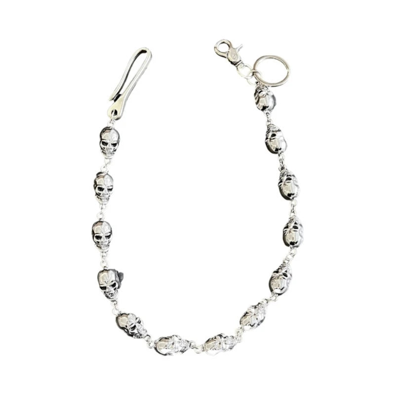 Skull Wallet Chain Hook Snap Closure Punk Skull Trouser Chain