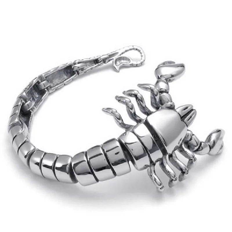 Men's Heavy Stainless Steel Scorpion Bracelet Bangle 21.6 cm*51 mm