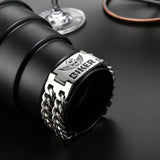 Biker Stainless Steel Chain Bracelet Men Gothic Punk Skull Jewelry