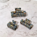 Bilandi Korea Colorful Acetate Hair Clips Geometric Square Hollow Shark