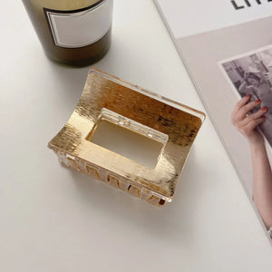 Korea Resin Hair Claw Clips Geometric Square Hollow Shark Hair Clip