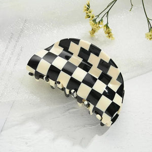 Bilandi Plaid Acrylic Hair Clips Square Geometric Shark Hair Clip