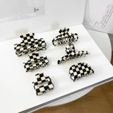 Bilandi Plaid Acrylic Hair Clips Square Geometric Shark Hair Clip