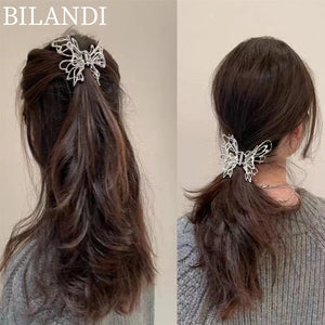 Bilandi Butterfly Hairpin Silver Barrette Women Hair Accessory