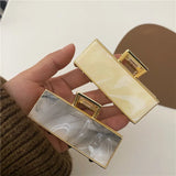 Leopard Print Grab Clips Metal Hair Claw for Women