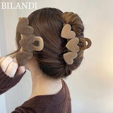 Bilandi Love Charm Hair Clip Flocking Hair Clip Crab Hair Claws Clips For Women