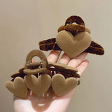 Bilandi Love Charm Hair Clip Flocking Hair Clip Crab Hair Claws Clips For Women