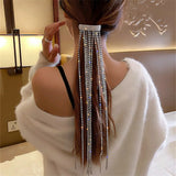 Full Rhinestone Hairpins Tassel Crystal Hair Clip Wedding Party