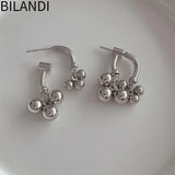 Bilandi 925 Silver Front Bead Drop Earrings