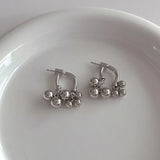 Bilandi 925 Silver Front Bead Drop Earrings