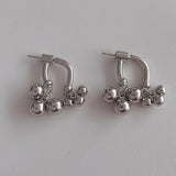 Bilandi 925 Silver Front Bead Drop Earrings