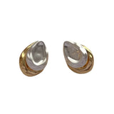 Bilandi 925 Silver Needle Stud Earrings Front Metal Splicing Women Party Gift