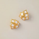 Bilandi 925 Silver Geometric Stud Earrings For Women