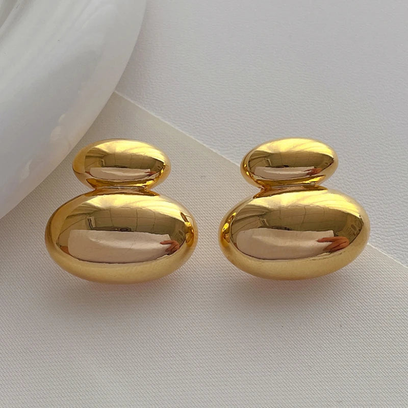 Bilandi 925 Silver Smooth Shine Stud Earrings For Women Girl Party Wedding
