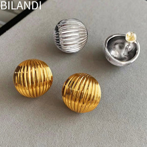 Bilandi 925 Silver Needle Metal Stud Earrings for Women