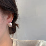 Colorful Simulated Pearl Stud Earrings 925 Silver