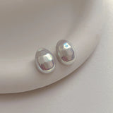 Colorful Simulated Pearl Stud Earrings 925 Silver