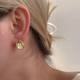 Bilandi 925 Silver Needle Metallic Stud Earrings for Women